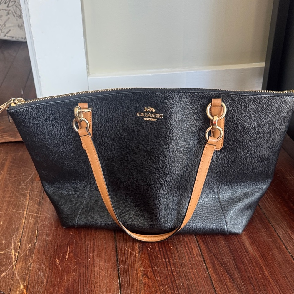 Coach Black and Tan Tote Bag